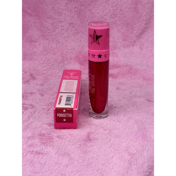 New! Poinsettia Jeffree Star Velour Liquid Lipstick VLL NWT NIB Red Metallic - Picture 4 of 6